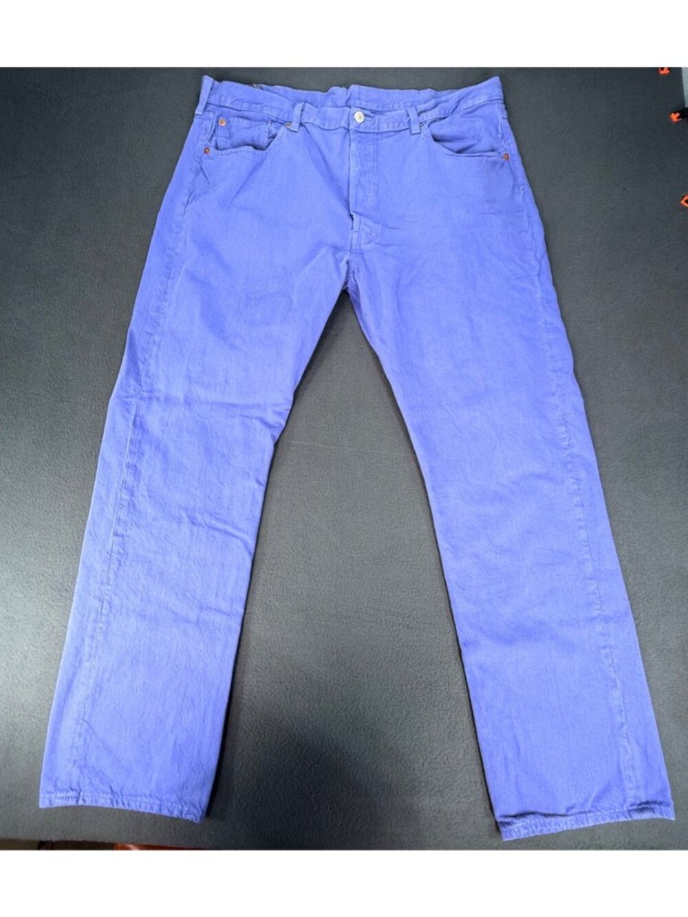 Levi’s 501 Original Mens 40X32 Bright Royal Blue Button Fly Straight Leg Jeans